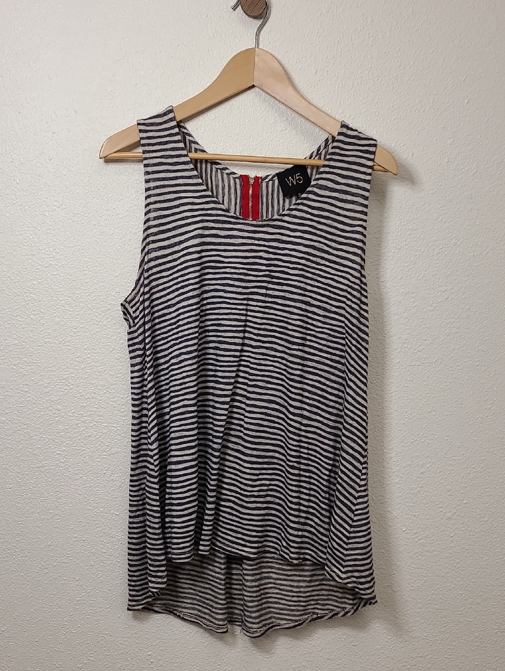 W5 Navy & White Striped Sleeveless Tank